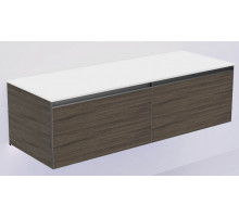 QUATRO 2 140см (70+70) тумба OAK ANTHRACITE профиль ANTHRACITE + внутр. подсв.