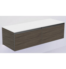 QUATRO 2 140см (70+70) тумба OAK ANTHRACITE профиль ANTHRACITE + внутр. подсв.