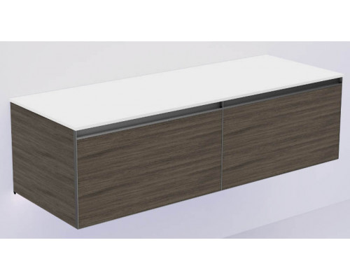 QUATRO 2 140см (70+70) тумба OAK ANTHRACITE профиль ANTHRACITE + внутр. подсв.