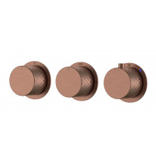 Смеситель встроенный с термостатом STICK DIAMOND BRUSHED BRONZE 3-проходной