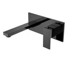 Смеситель для умывальника из стены Qubic Shine Gun Metal Boheme