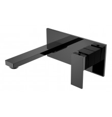 Смеситель для умывальника из стены Qubic Shine Gun Metal Boheme