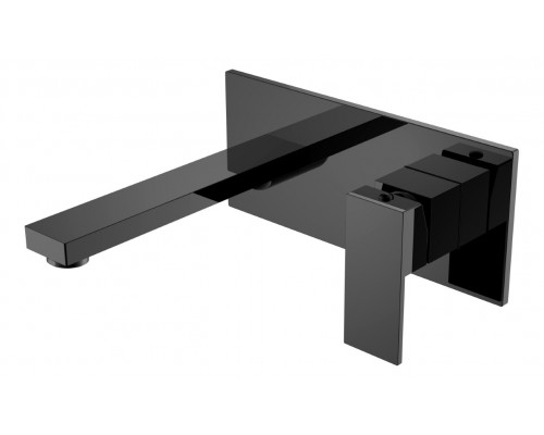 Смеситель для умывальника из стены Qubic Shine Gun Metal Boheme