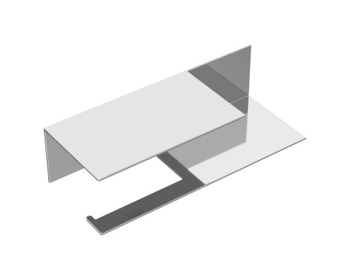 Держатель для туалетной бумаги c полкой Qubic Chrome