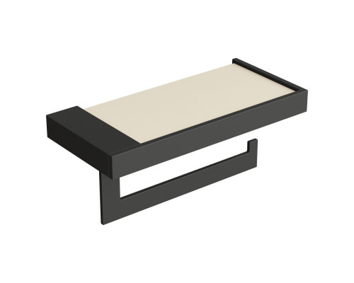 Держатель для туалетной бумаги c крышкой Qubic Black
