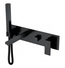 Смеситель для ванны встроенный Qubic Matt Black Boheme