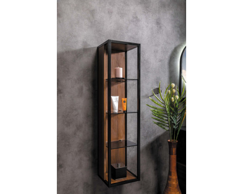 Пенал LOFT высокий dark wood, полки стекло Armadi Art