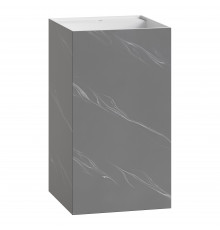 Раковина напольная Cube Corian 480*480*850 Grey base+white veins