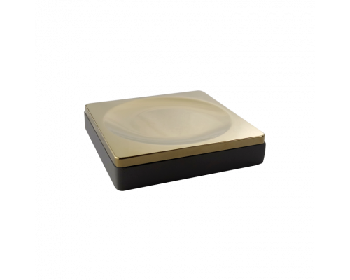 Мыльница квадратная черный-золото Boheme