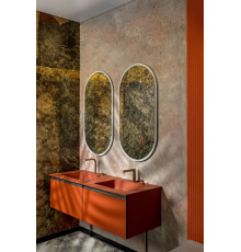 QUATRO 2 140см (70+70) тумба TERRACCOTA профиль ANTHRACITE
