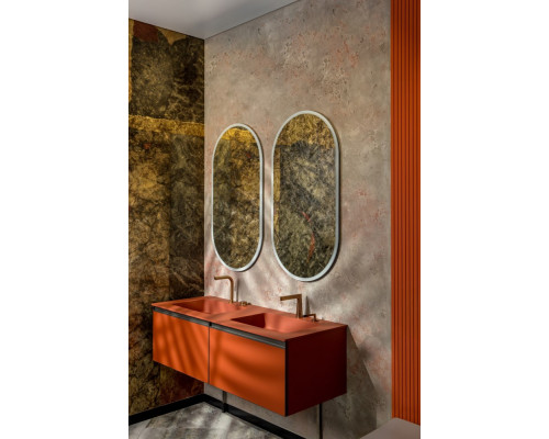 QUATRO 2 140см (70+70) тумба TERRACCOTA профиль ANTHRACITE