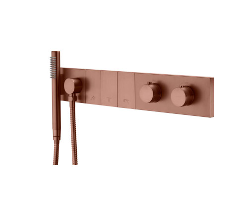 Смеситель ZODIAC THERMO с ручным душем BRUSHED BRONZE