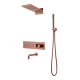 Встроенная душевая система FUSION с термостатом, трехпозиционная Copper Brushed с изливом
