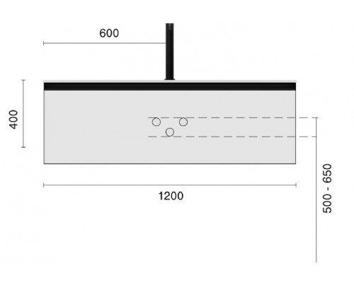 QUATRO 1 120CM тумба LUNA профиль ANTHRACITE + внутр. подсв.