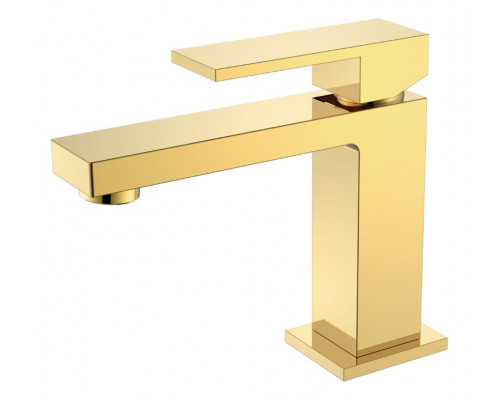 Cмеситель для умывальника Qubic Shinny Gold