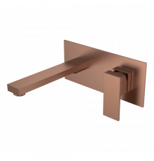 Смеситель для умывальника из стены Qubic Brushed Bronze