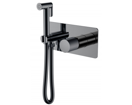 Смеситель гигиенический STICK Shine Gun Metal c ручкой TOUCH Boheme