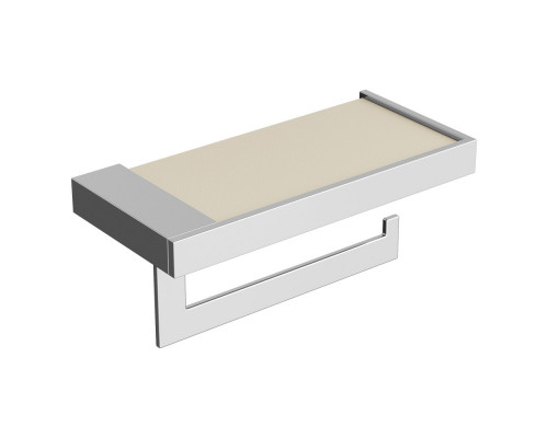 Держатель для туалетной бумаги c крышкой Qubic Chrome