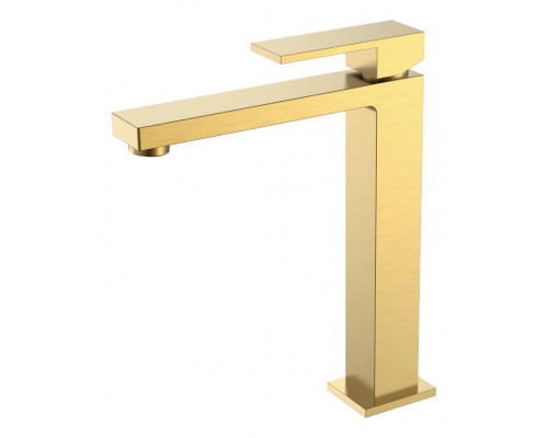 Смеситель для умывальника высокий Qubic Matt Gold