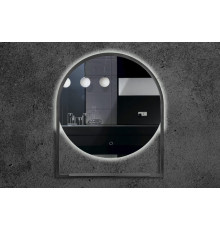 Зеркало Vallessi круглое с полочкой антрацит 80*90 Armadi Art