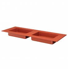QUATRO 140 раковина-моноблок TERRACOTTA (двойная) 1410*520*157 акрил