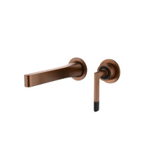 Смеситель Boheme Duo для раковины из стены 2х-позиционный COPPER BRUSHED