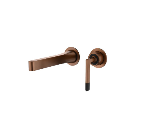 Смеситель Boheme Duo для раковины из стены 2х-позиционный COPPER BRUSHED