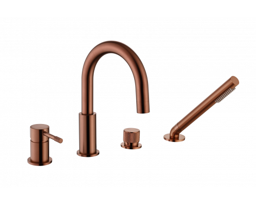 Смеситель врезной на борт ванны UNO Copper Brushed