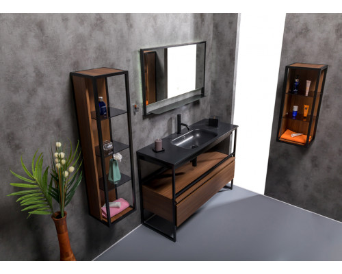 Раковина моноблок Vallessi 120 антрацит керамика Boheme