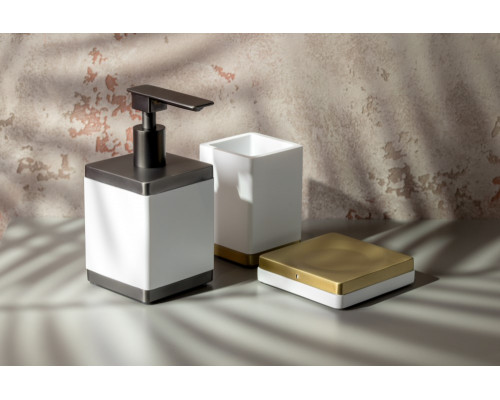 Мыльница квадратная Qubic Matt Gold