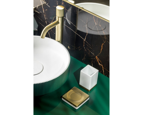 Мыльница квадратная Qubic Matt Gold