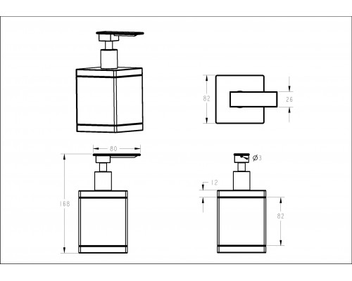 Диспенсер настольный Qubic Gold