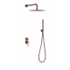 Смеситель встроенный + верхний+ ручной душ Uno. Copper Brushed