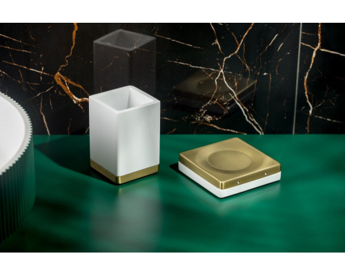 Мыльница квадратная Qubic Matt Gold
