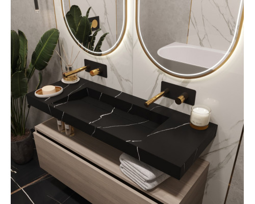 Столешница моноблок FLAT NERO MARQUINA (1210*452*80) Armadi Art
