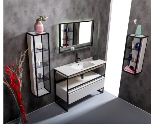 Раковина моноблок Vallessi 120 белая керамика Boheme