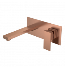 Смеситель для умывальника из стены Qubic Copper Brushed
