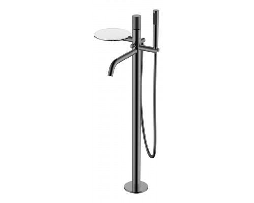 Смеситель STICK напольный Shine Gun Metal c ручкой TOUCH Boheme