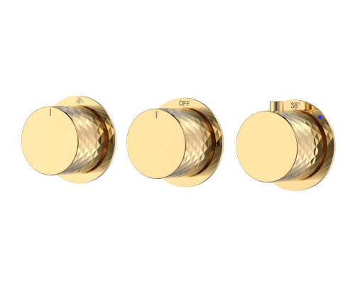 Смеситель встроенный с термостатом STICK DIAMOND GOLD 3-проходной