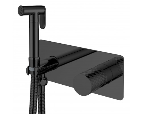 Смеситель гигиенический STICK DIAMOND Matt Black_Комплект Boheme