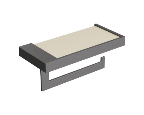 Держатель для туалетной бумаги c крышкой Qubic Gun Metal