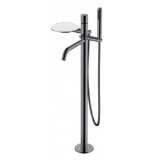 Смеситель STICK напольный Shine Gun Metal с ручкой DIMOND Boheme