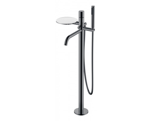 Смеситель STICK напольный Shine Gun Metal с ручкой DIMOND Boheme