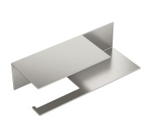 Держатель для туалетной бумаги c полкой Qubic Nickel Brush