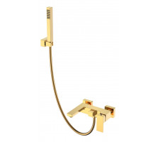 Смеситель для ванны с душем Qubic Shine Gold Boheme