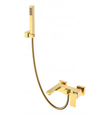 Смеситель для ванны с душем Qubic Shine Gold Boheme