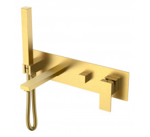 Смеситель для ванны встроенный Qubic Matt Gold Boheme