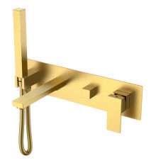 Смеситель для ванны встроенный Qubic Matt Gold Boheme
