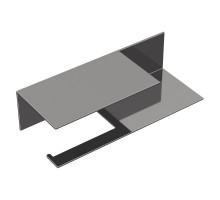 Держатель для туалетной бумаги c полкой Qubic Shine Gun Metal