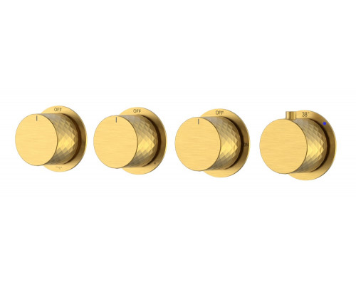 Смеситель встроенный с термостатом STICK DIAMOND MATT GOLD 5-проходной